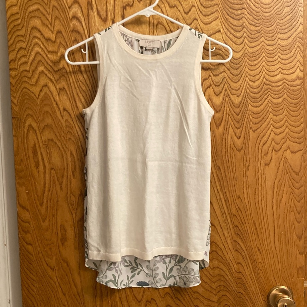 LOFT Outlet mixed-media top